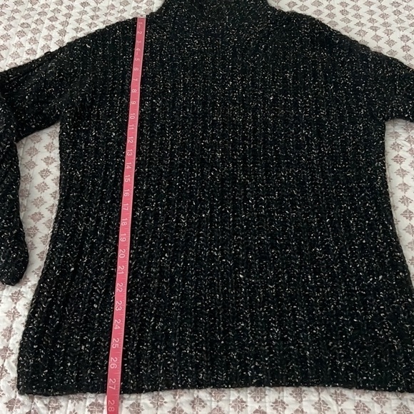 Frye Rollneck Sweater Jet Black Marled Wool Blend Oversized Turtleneck Size XS - Picture 11 of 12